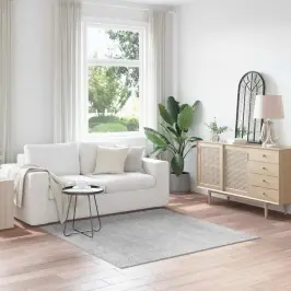 Antiskrāpējoša Šagija Paklājs Pelēka 160 X 160 Cm Pp Vidaxl