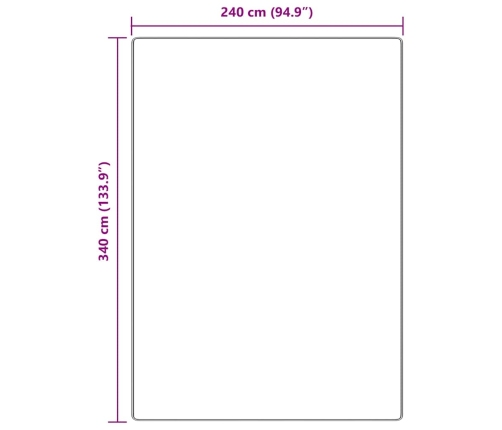 Šaigais Paklājs Ar Lateksa Pamatni Pelēks 240X340 Cm Vidaxl