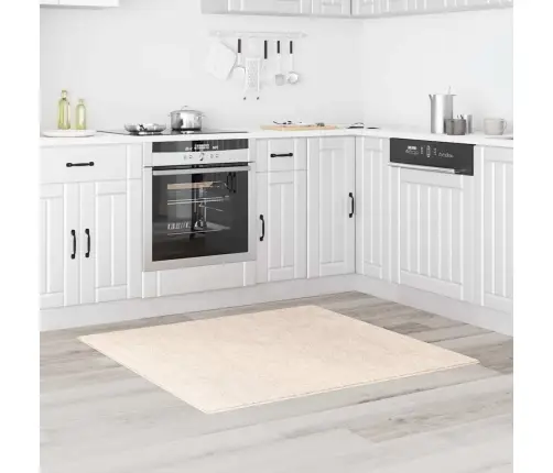 Šika Paklājs Augstā Kaudzē Krēma 120X120 Cm Pp Vidaxl