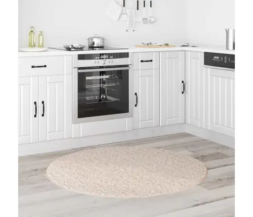 Šagija Paklājs Ar Lateksa Pamatni Krēmkrāsā Ø120 Cm Vidaxl