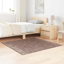 Antiskrāpējoša Šagija Paklājs Brūna 120 X 120 Cm Pp Vidaxl