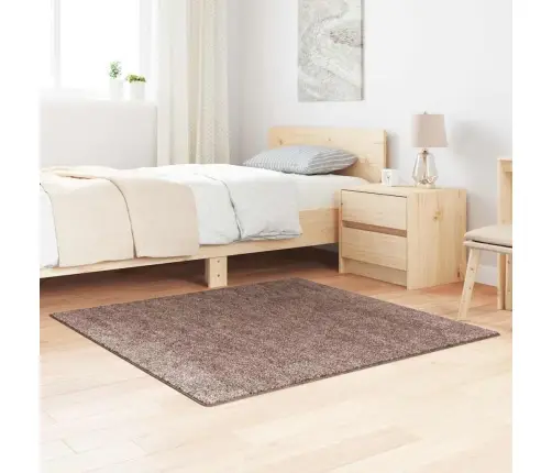 Neslystantis Plaukuotas Kilimas Ruda 120 X 120 Cm Pp