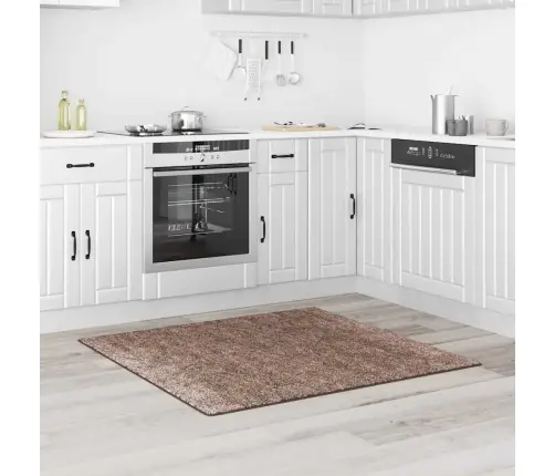 Neslystantis Plaukuotas Kilimas Ruda 120 X 120 Cm Pp