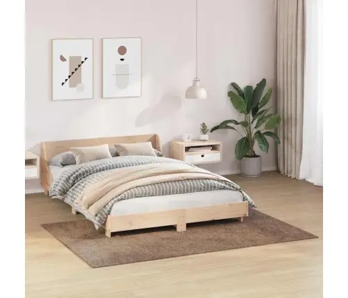 Šaigais Paklājs Ar Lateksa Pamatni Brūns 140X200 Cm Vidaxl