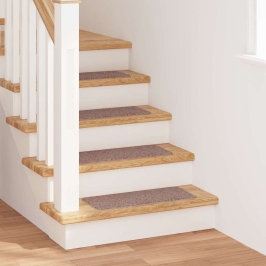 Antislip Kāpņu Paklāji 15 Pcs Gaiši Brūna 60 X 25 Cm Pp Vidaxl