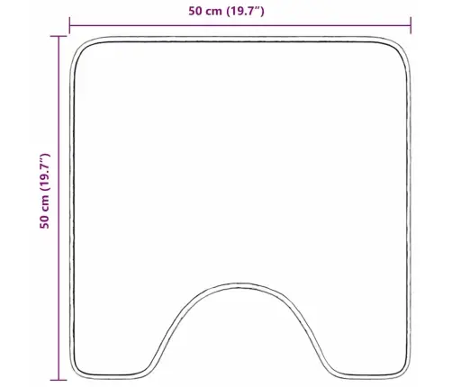 Vannas Paklājs U Formas Brūns 50X50 Cm Polipropilēns Neslīdošs Vidaxl
