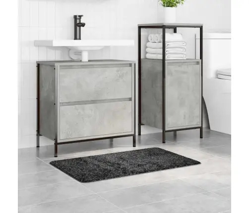 Vannas Paklājs Taisnstūra Tumši Pelēks 50X80 Cm Polipropilēns Neslīdošs Vidaxl