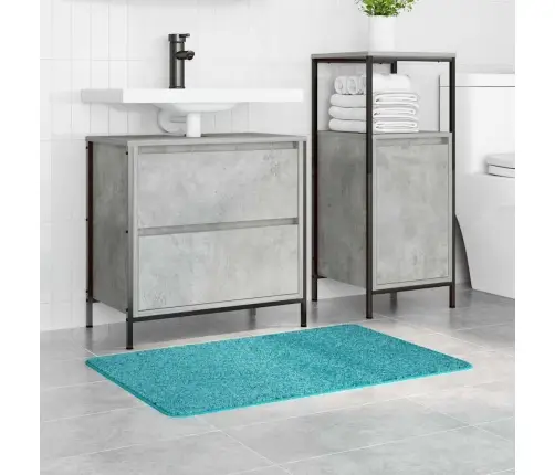 Pret-Slīdošs Vannas Paklājs Tirkīzzila 60 X 90 Cm Pp Vidaxl