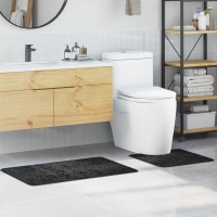 Antislip Vannas Paklāju Komplekts 2 Pcs Tumši Pelēks Pp Vidaxl