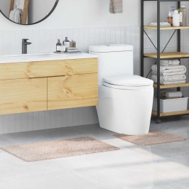 Antislip Vannas Paklāju Komplekts 2 Pcs Krēmkrāsa Pp Vidaxl