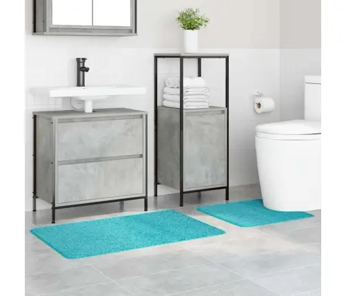 Antislip Vannas Paklāju Komplekts 2 Pcs Tirkīzzila Pp Vidaxl