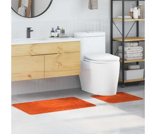 2 Daļu Vannas Paklāju Komplekts Apelsīnu Polipropilēns Neslīdošs Vidaxl