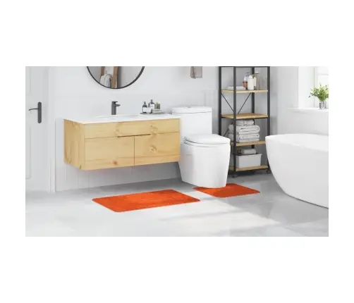 2 Daļu Vannas Paklāju Komplekts Apelsīnu Polipropilēns Neslīdošs Vidaxl