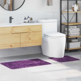 Antislip Vannas Paklāju Komplekts 2 Pcs Violeta Pp Vidaxl