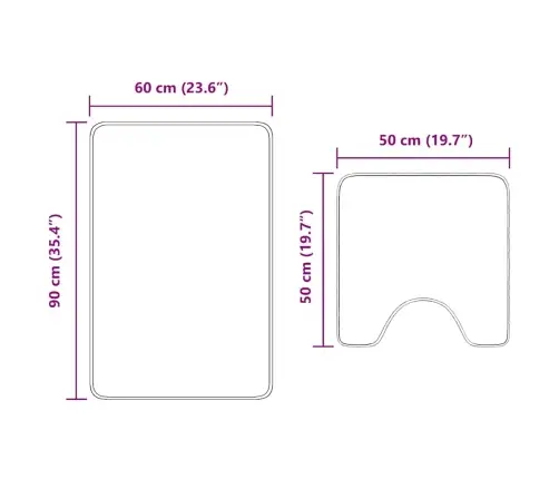 Antisklidus Vonios Kilimėlių Rinkinys 2 Pcs Mėlyna Pp