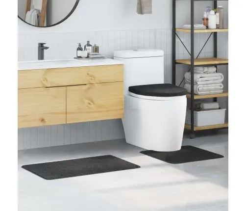 3 Daļu Vannas Paklāju Komplekts Tumši Pelēks Polipropilēns Neslīdošs Vidaxl