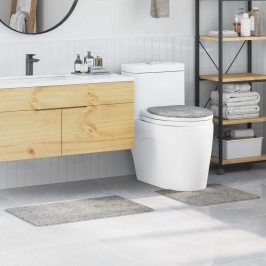 Antislip Vannas Paklāju Komplekts 3 Pcs Pelēka 50 X 50 Cm Pp Vidaxl