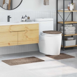 Antislip Vannas Paklāju Komplekts 3 Pcs Brūna 50 X 50 Cm Pp Vidaxl