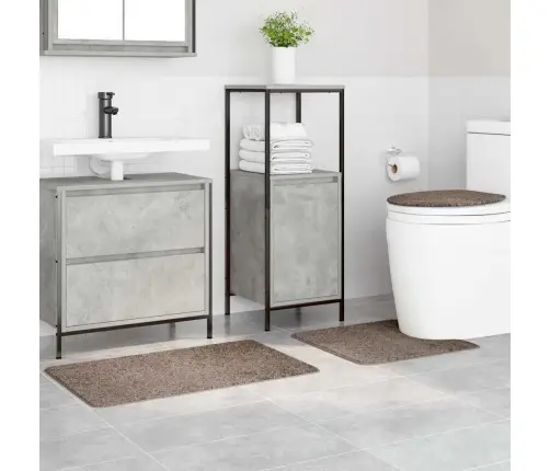 Antisklidus Vonios Kilimėlių Rinkinys 3 Pcs Ruda 50 X 50 Cm Pp