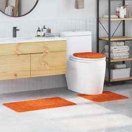 Antislip Vannas Paklāju Komplekts 3 Pcs Oranža 50 X 50 Cm Pp Vidaxl