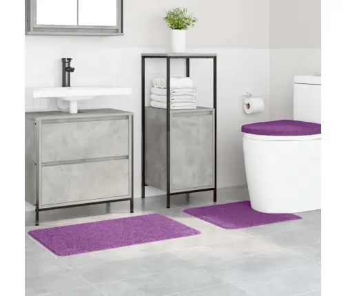 3 Gabalu Vannas Paklāju Komplekts Purpursarkans Polipropilēns Neslīdošs Vidaxl