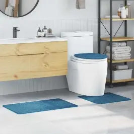Antislip Vannas Paklāju Komplekts 3 Pcs Zila 50 X 50 Cm Pp Vidaxl