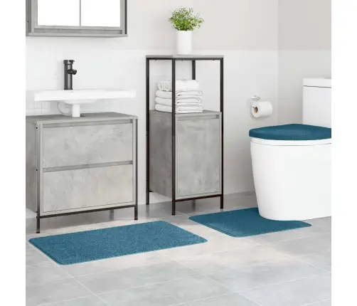 3 Detaļu Vannas Paklāju Komplekts Zils Polipropilēns Neslīdošs Vidaxl