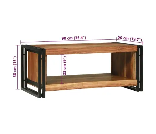 Kafijas Galdiņš Brūna 90 X 50 X 38 Cm Akācijas Masīvkoks Vidaxl Kafijas Galdiņš Brūna 90 X 50 X 38 Cm Akācijas Masīvkoks Vidaxl