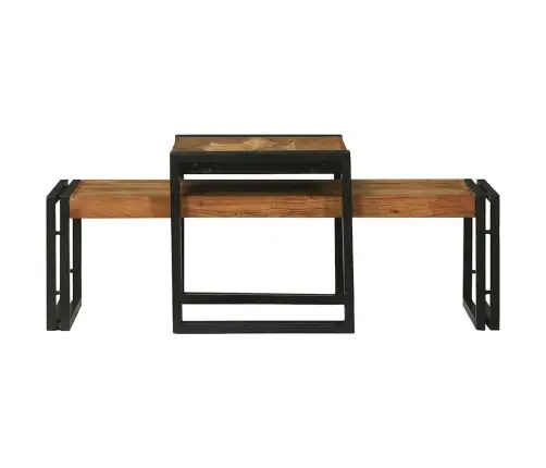 Kavos Staliukas 2 Pcs Ruda Akacijos Medienos Masyvas