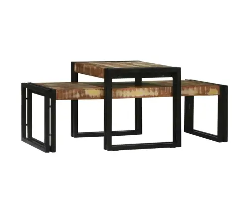 Kafijas Galdiņš 2 Pcs Daudzkrāsains Pārstrādāts Masīvkoks Vidaxl