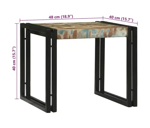 Kafijas Galdiņš 2 Pcs Daudzkrāsains Pārstrādāts Masīvkoks Vidaxl