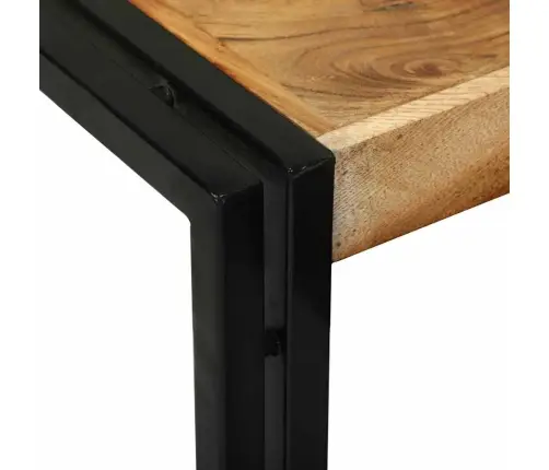 Nesting Galds 3 Pcs Cieta Akācijas Koka Un Metāla Vidaxl