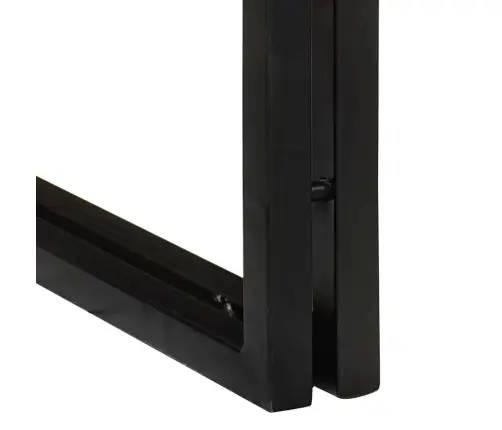 Suklijuotas Stalas 3 Pcs Tvirta Rupios Mangų Medienos Ir Metalo