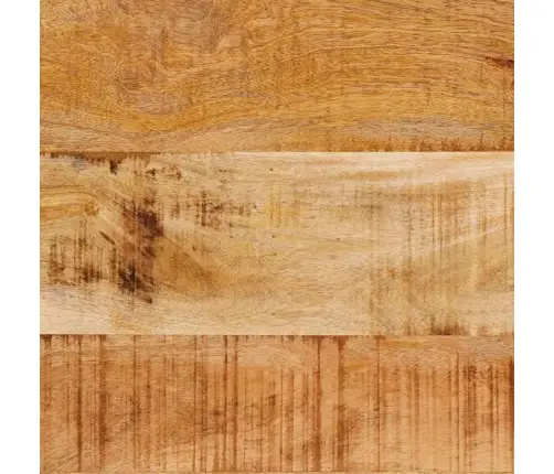 Suklijuotas Stalas 3 Pcs Tvirta Rupios Mangų Medienos Ir Metalo