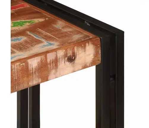 Konsoollaud Riiuliga Mitmevärviline Tugev Taastatud Puit