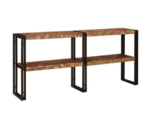 Konsoollaud Riiuliga Mitmevärviline Tugev Taastatud Puit