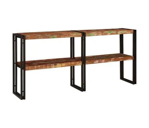 Konsoollaud Riiuliga Mitmevärviline Tugev Taastatud Puit