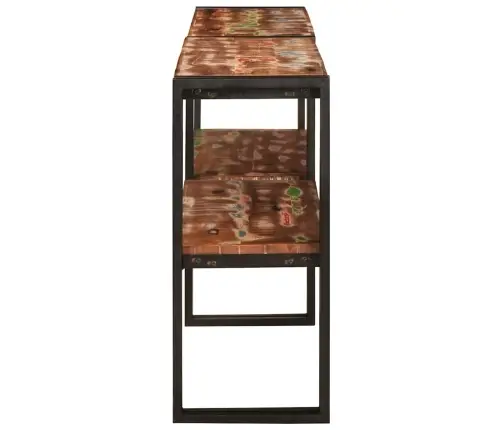 Konsoollaud Riiuliga Mitmevärviline Tugev Taastatud Puit