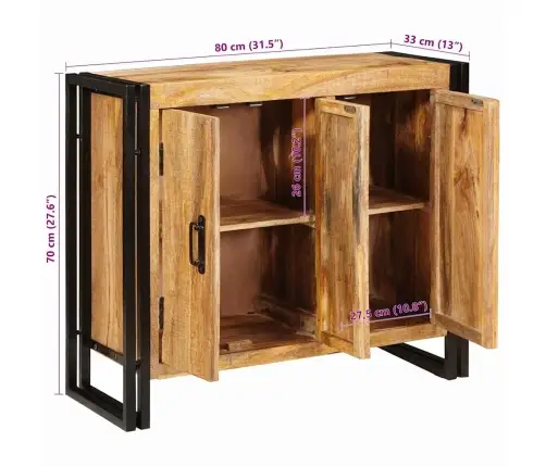 Kõide Pruun 80 X 33 X 70 Cm Mangopuit