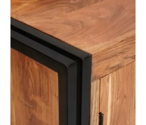 Šoninė Spinta Su Durimis Kietos Akacijos Medienos Ir Metalo