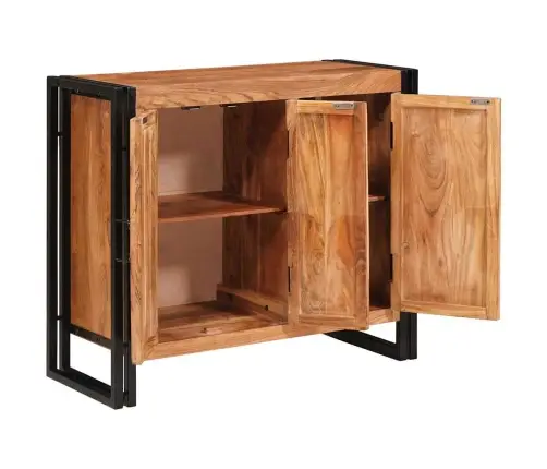 Šoninė Spinta Su Durimis Kietos Akacijos Medienos Ir Metalo