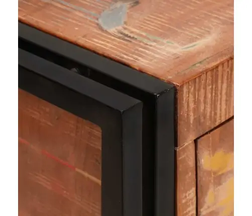 Šoninė Spinta Su Durimis Ruda Kietas Antrinis Medis Ir Metalas