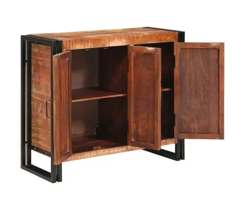 Šoninė Spinta Su Durimis Ruda Kietas Antrinis Medis Ir Metalas