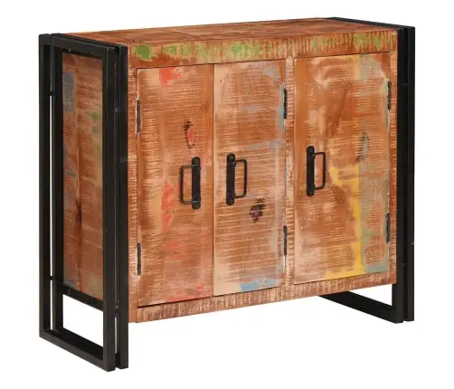 Šoninė Spinta Su Durimis Ruda Kietas Antrinis Medis Ir Metalas