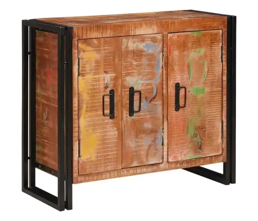 Šoninė Spinta Su Durimis Ruda Kietas Antrinis Medis Ir Metalas