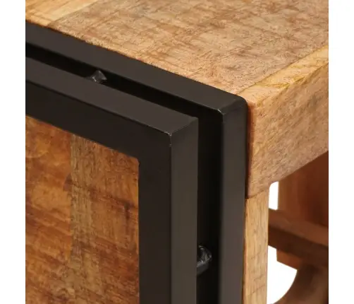 Vīna Plaukts Brūna 100 X 45 X 33 Cm Ciets Raupjais Mango Koks Vidaxl