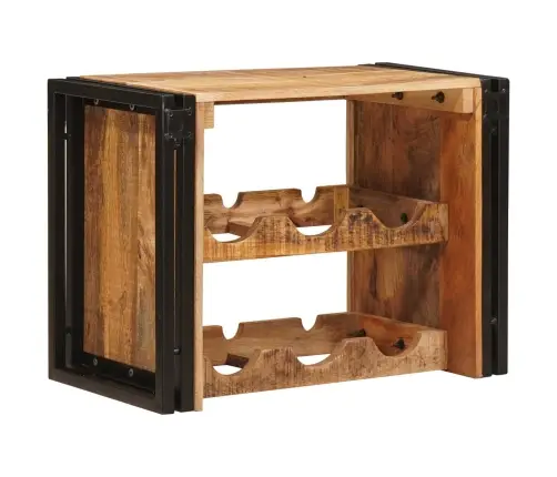 Vīna Plaukts Brūna 100 X 45 X 33 Cm Ciets Raupjais Mango Koks Vidaxl