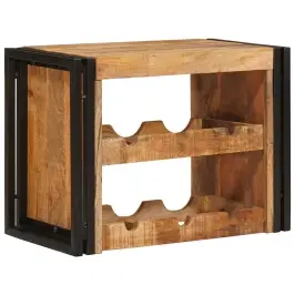 Vīna Plaukts Brūna 100 X 45 X 33 Cm Ciets Raupjais Mango Koks Vidaxl