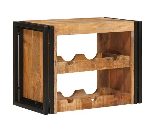 Vīna Plaukts Brūna 100 X 45 X 33 Cm Ciets Raupjais Mango Koks Vidaxl