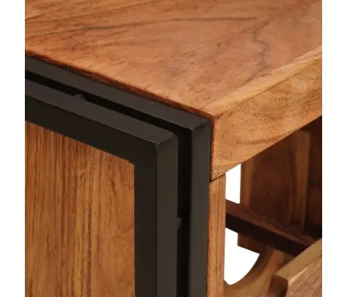 Vīna Plaukts Brūna 100 X 45 X 33 Cm Cietā Akācijas Koks Vidaxl